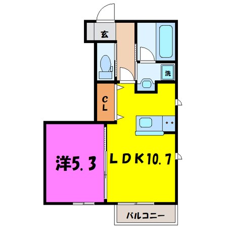 シャルール A/B（高崎市足門町）の物件間取画像